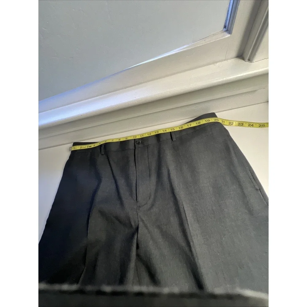 LL Bean Classic Fit 100% Wool Dark Gray Dress Pants‎ Flat Front 40W Men's